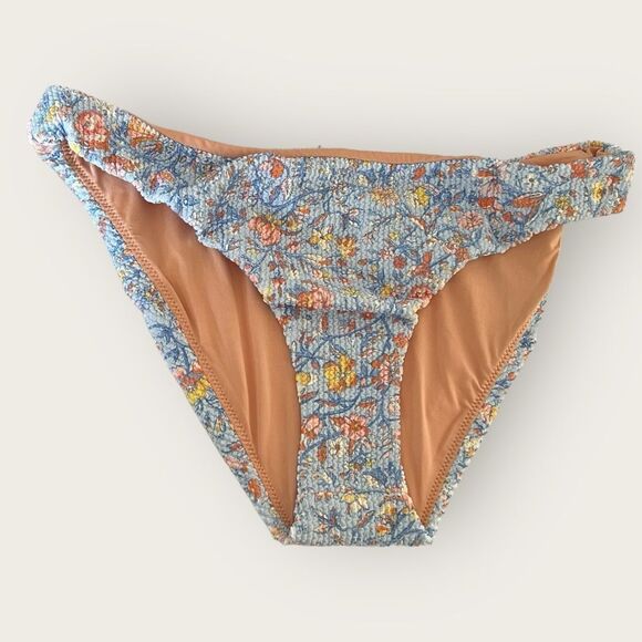 J. Crew Blue floral bikini bottom size Large , NWT - Picture 1 of 4